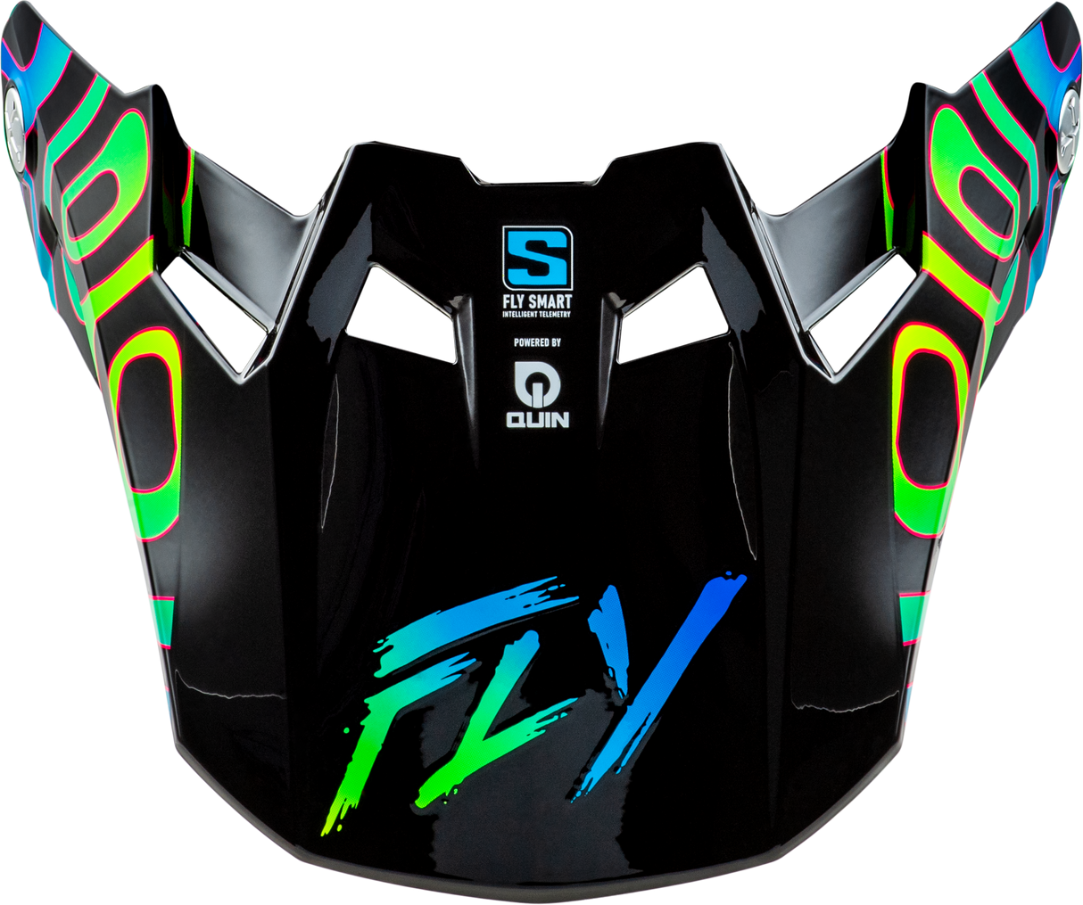 Fly Racing Formula S Carbon Zen Visor Black, Blue & Yellow for Motorcycle Helmets - Medium/Large Fit