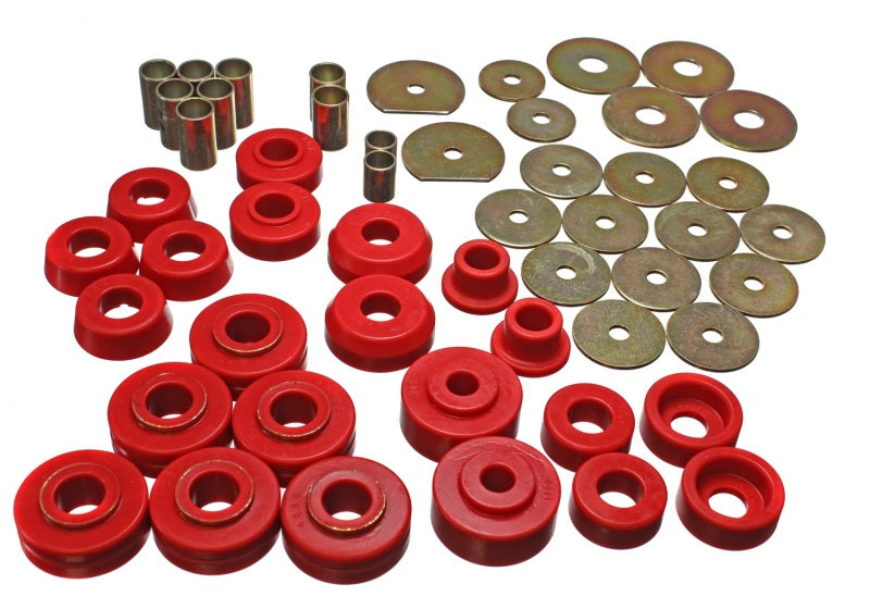 Energy Suspension 3.4138R Red Body Mount Set for Chevrolet Impala and Caprice (1965-1970)