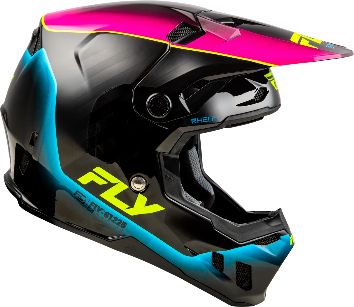Fly Racing Formula CC Underglow Helmet Black/Pink/Blue Medium for Motocross and Off-Road Bikes
