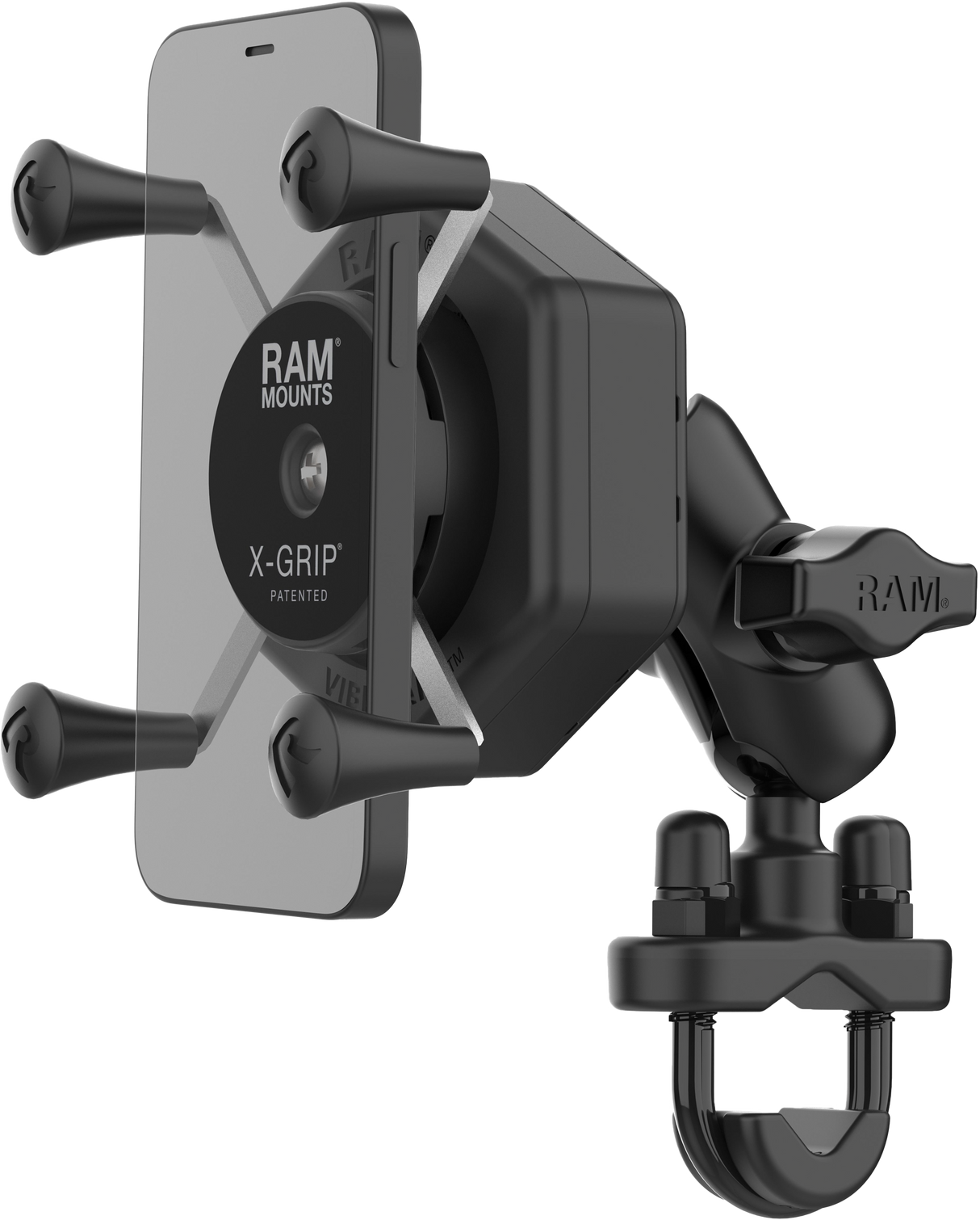 RAM X Grip Vibe Safe Phone Mount with U Bolt Base for Vehicles - Part Number RAM-B-149Z-A-UN7-462