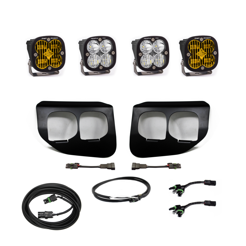 Baja Designs 2020+ Ford Super Duty Fog Lights FPK Amber SAE/Pro DC with Upfitter
