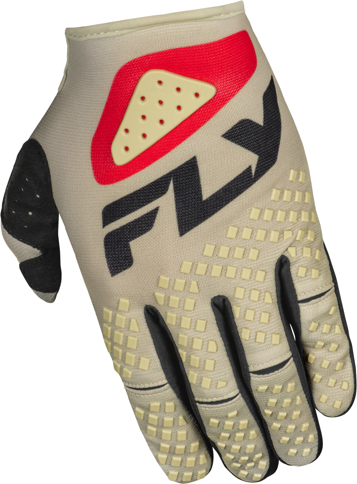 Fly Racing Youth Kinetic Sym Offroad MX Gloves - Light Grey, Red & Black for Youth Medium Fits Kawasaki, Honda, Yamaha, Suzuki, KTM