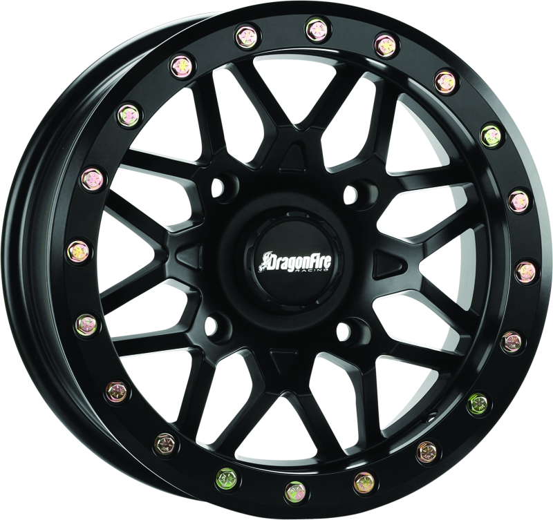 DragonFire Racing Typhon Wheel 15x10 Black Machined Finish Part 523201