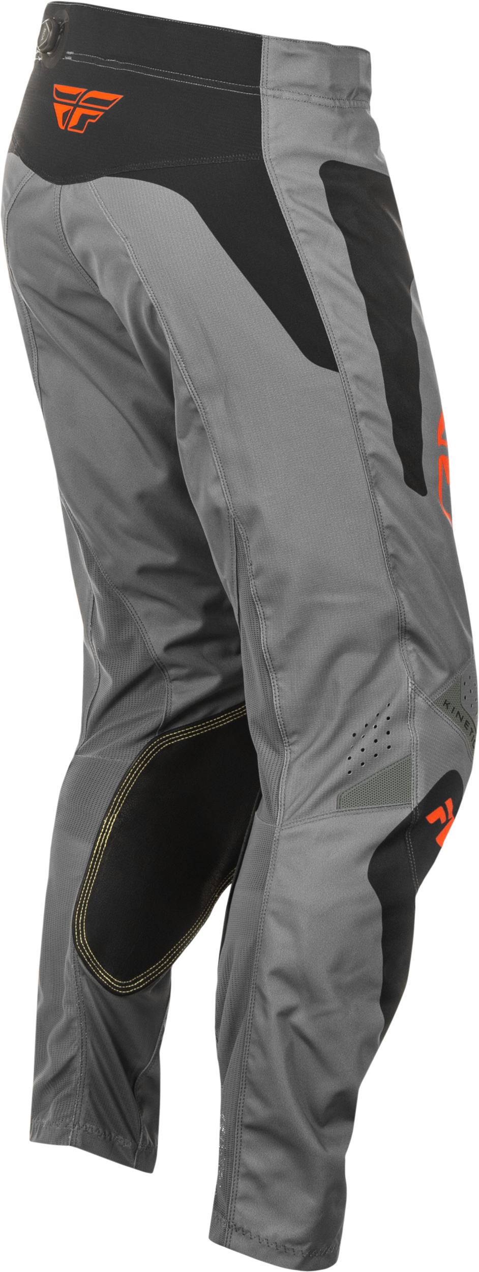 Fly Racing Kinetic Sym Offroad Pants Size US 30 – Grey/Orange/Black with Advanced Ventilation and Adjustable Fit