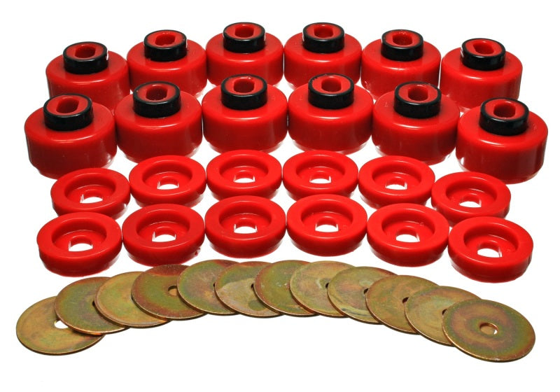 Energy Suspension Hyper-Flex Red Body Mount Set for Chevy Suburban, GMC Yukon XL, Cadillac Escalade (Part #3.4156R)