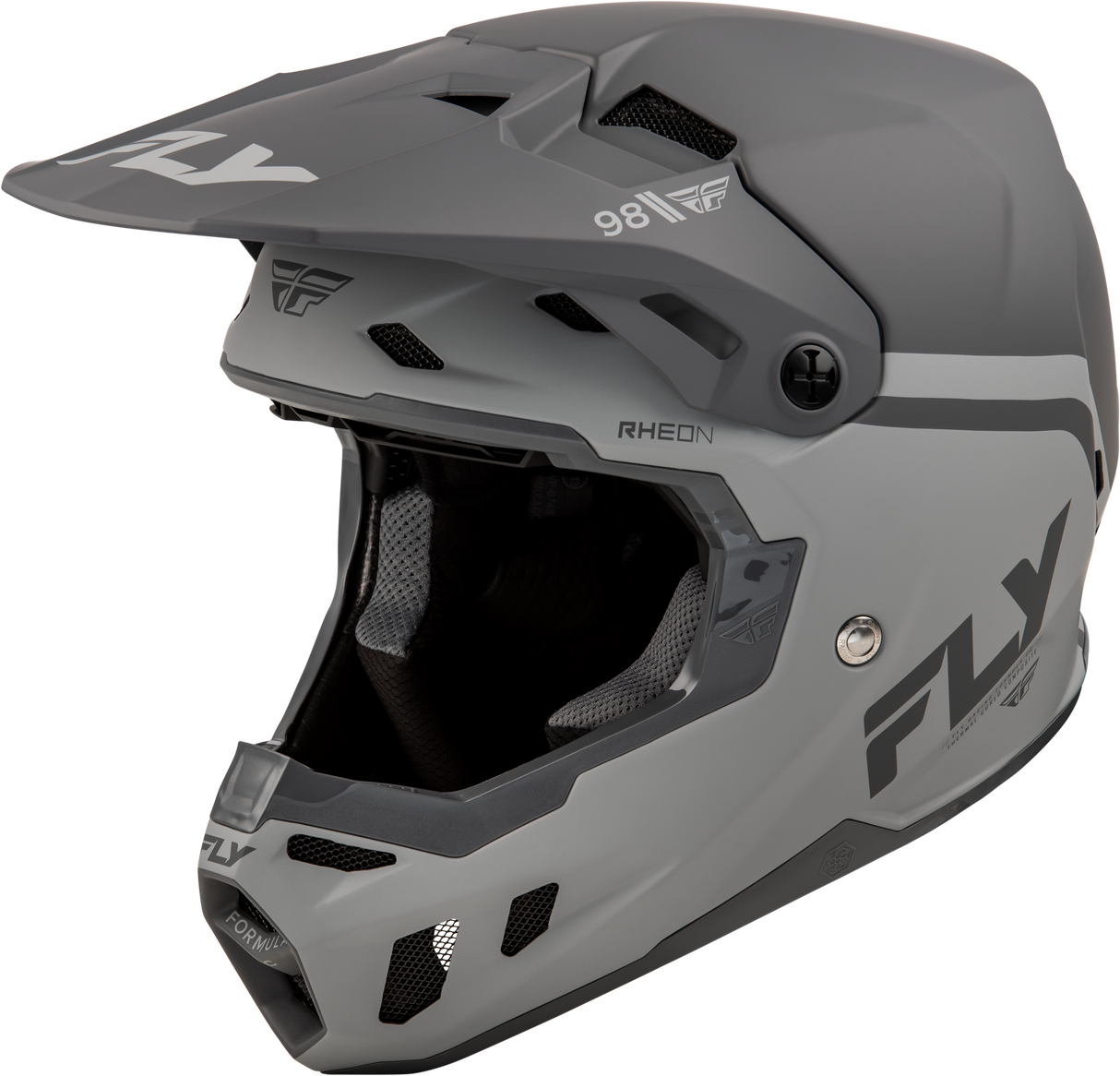 Fly Racing Formula CC Objective Helmet Matte Black/Grey XL with Advanced Impact Protection for ATV, Motorcycle, and Off-Road Vehicles