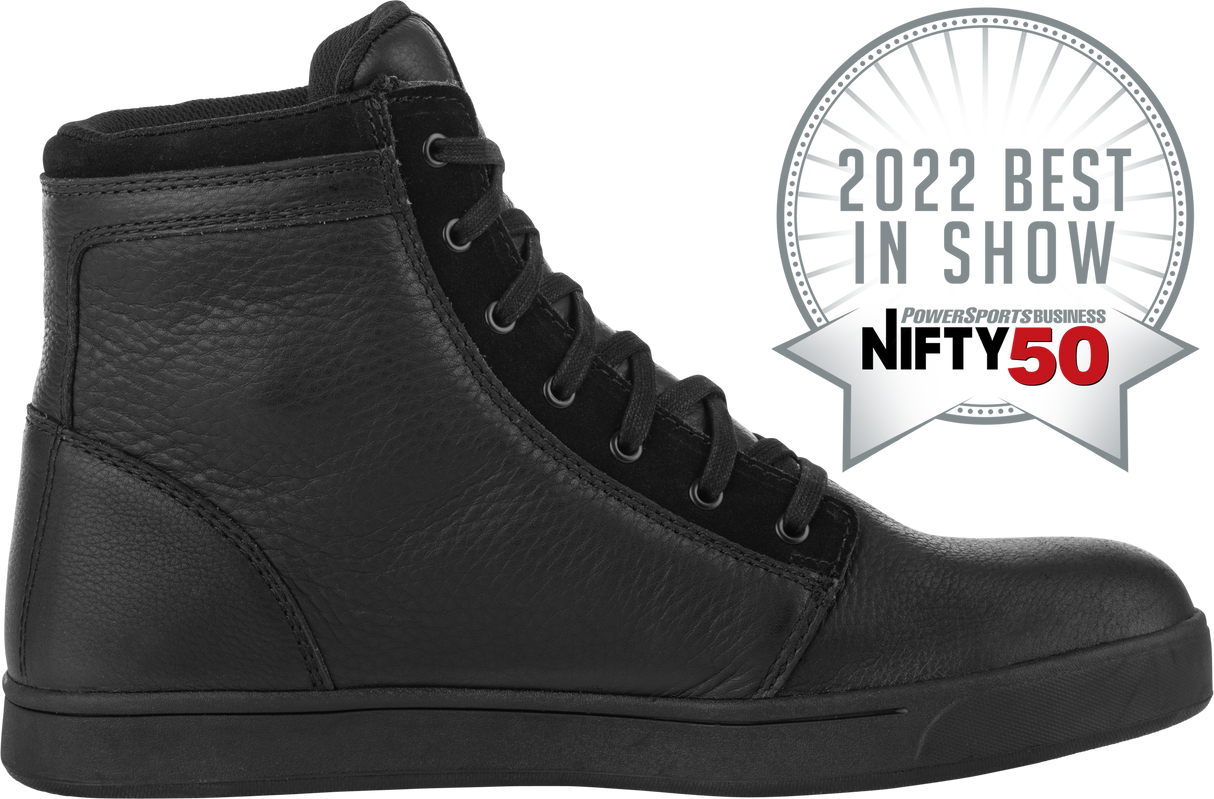 Highway 21 Axle Leather Waterproof Motorcycle Shoes – Black, Size 8 – Compatible with Harley-Davidson, Honda, Yamaha, Suzuki, Kawasaki