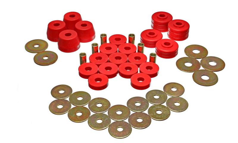 Energy Suspension Hyper-Flex Red Body Mount Bushing Set for Dodge Ramcharger 1990-1993