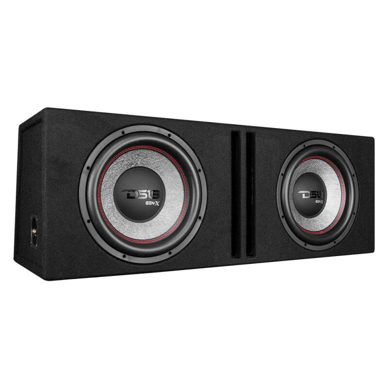 DS18 GEN-X212LD Dual 12-inch Loaded Ported Enclosure with 900 Watts RMS for Car Audio Systems