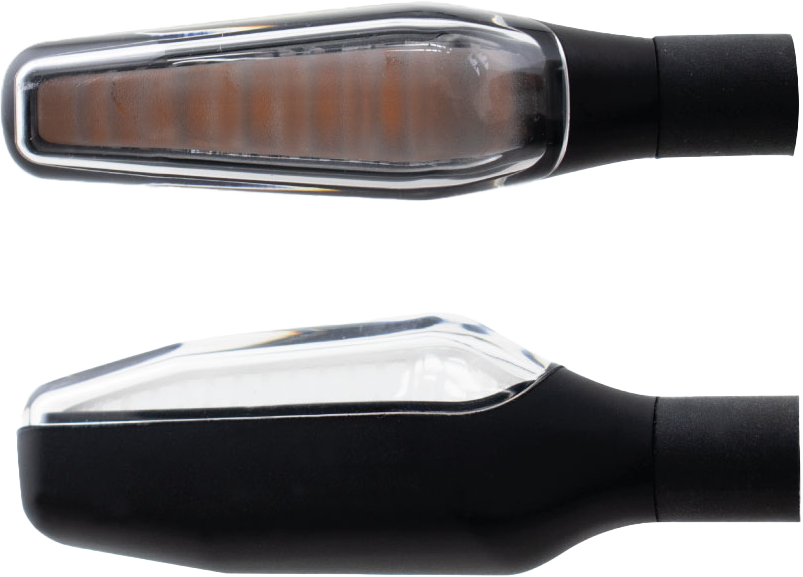 KOSO HE051001 GW 04 LED Turn Signals Sequential Matte Black Pair for Motorcycles and ATVs