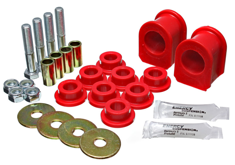 Energy Suspension 4.5191R Red Rear Sway Bar Frame Bushings for 2005-2010 Ford Mustang - 20mm Diameter