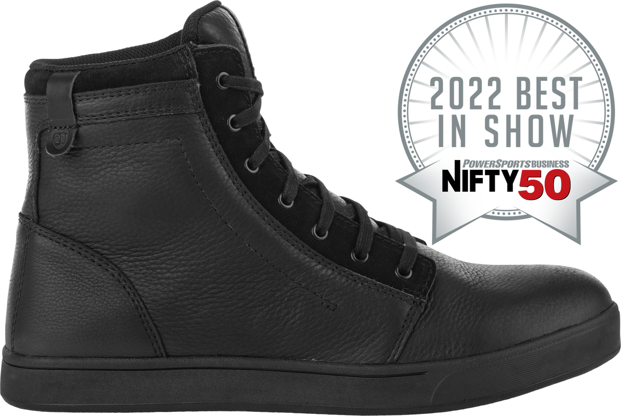 Highway 21 Axle Leather Waterproof Boots for Harley Davidson, Size 12, Black