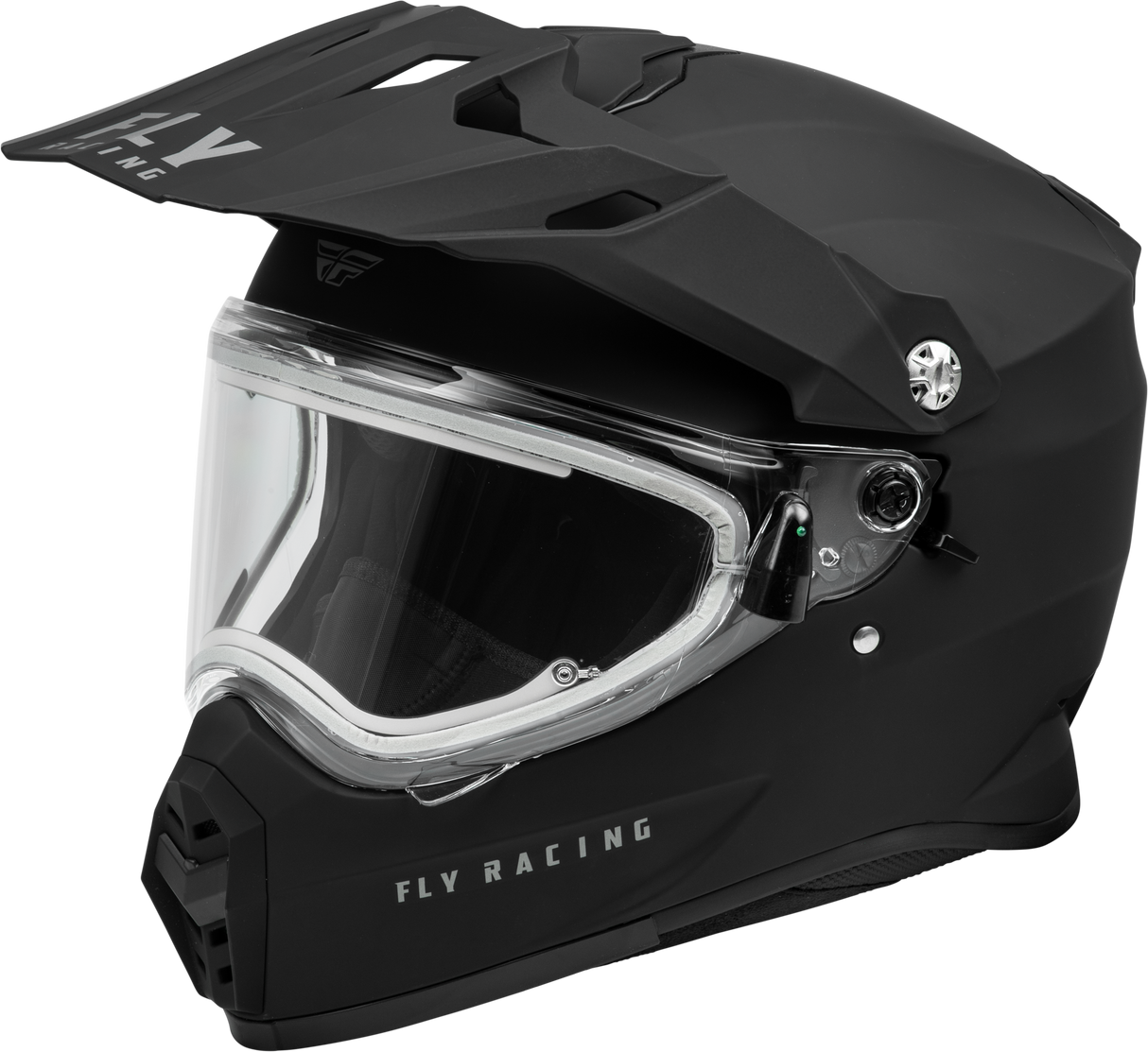 Fly Racing Trekker CW Solid Helmet with Electric Shield - Matte Black for Off-Road Motorcycles
