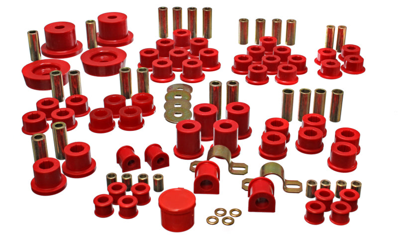 Energy Suspension 11.18102R Hyper-Flex Master Bushing Set for 1993-1997 Mazda Miata - Red Polyurethane Performance Upgrade