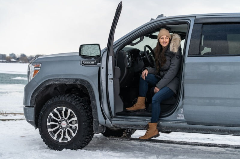 AMP Research PowerStep Plug-N-Play Automatic Running Boards for 2019-2021 Chevy Silverado 1500 Crew Cab, Black (Part #76254-01A)