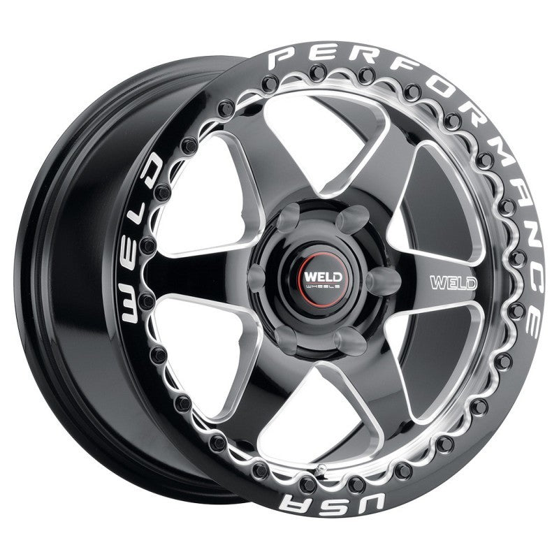 Weld S909 15x10 Ventura Beadlock Wheel with Gloss Black Finish – 6x139.7 Bolt Pattern, 6 Inch Backspace, and 106.1mm Center Bore