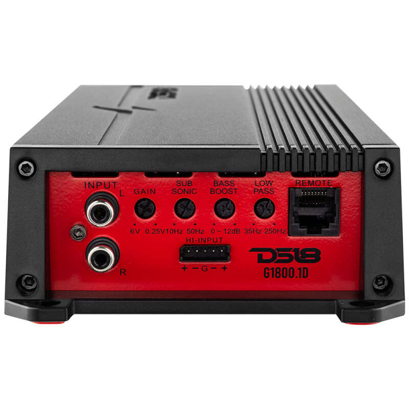 DS18 G1800.1D 1-Channel Car Amplifier – 600 Watts RMS at 1 Ohm, 400 Watts RMS at 2 Ohms, 250 Watts RMS at 4 Ohms for Car Audio Systems