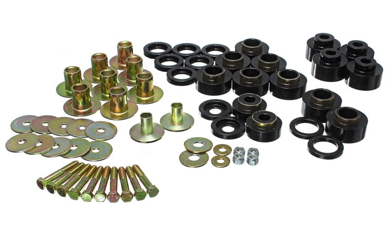 Energy Suspension 3.4170G Black Polyurethane Body Mount Set for 1968-1972 Chevrolet Chevelle, Malibu, Monte Carlo, and El Camino