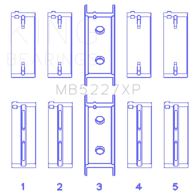 King Engine Bearings Mitsubishi 4G63/4G64 6 Bolt 1st Gen DSM Performance Main Bearing Set - Size STD