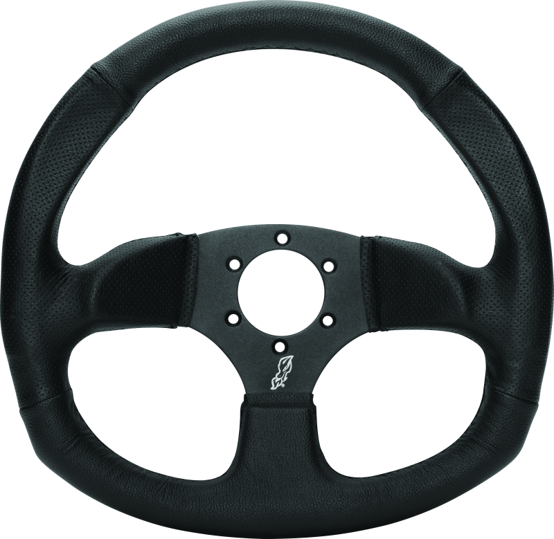DragonFire Racing D-Shaped Vinyl Iron Series Steering Wheel - 0 Inch Offset
