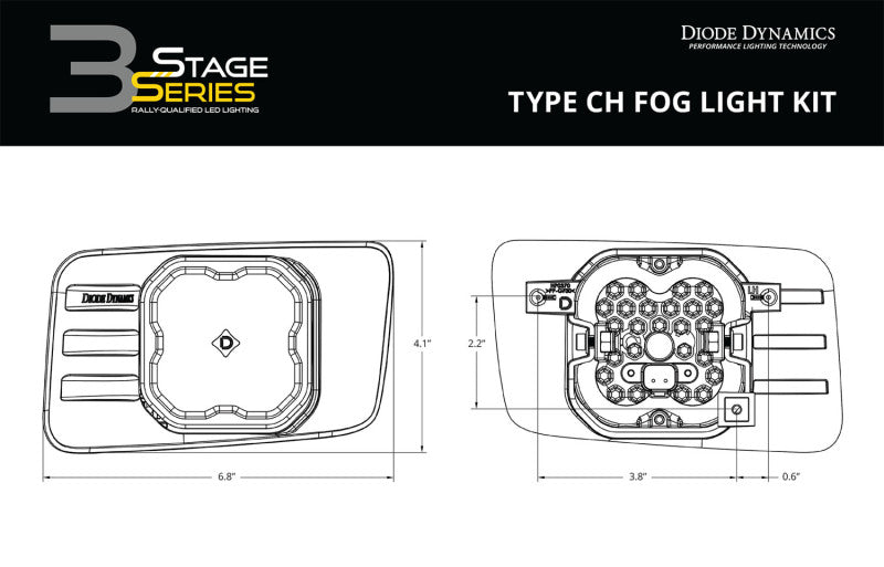 Diode Dynamics SS3 Type CH Fog Light Mounting Kit