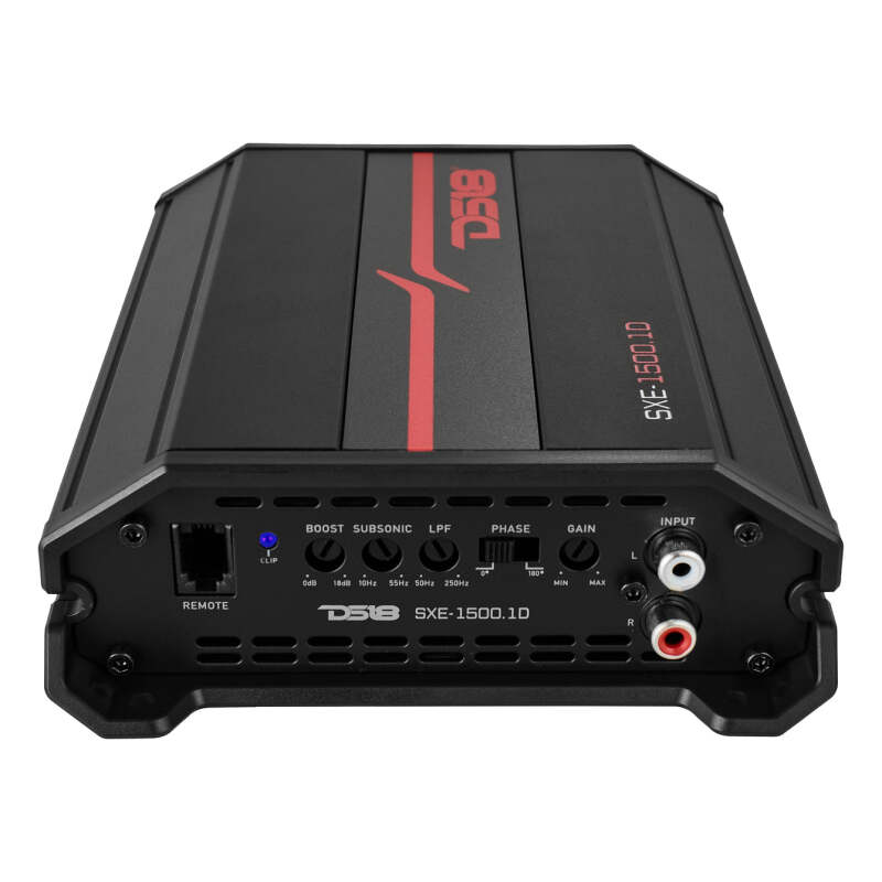 DS18 SXE-1500.1D/BK 1-Channel Class D Car Amplifier – 500W RMS at 1 Ohm, 350W RMS at 2 Ohms, 200W RMS at 4 Ohms – Compatible with Subaru WRX, Honda Civic, Ford Mustang, Toyota Camry, Chevrolet Silverado