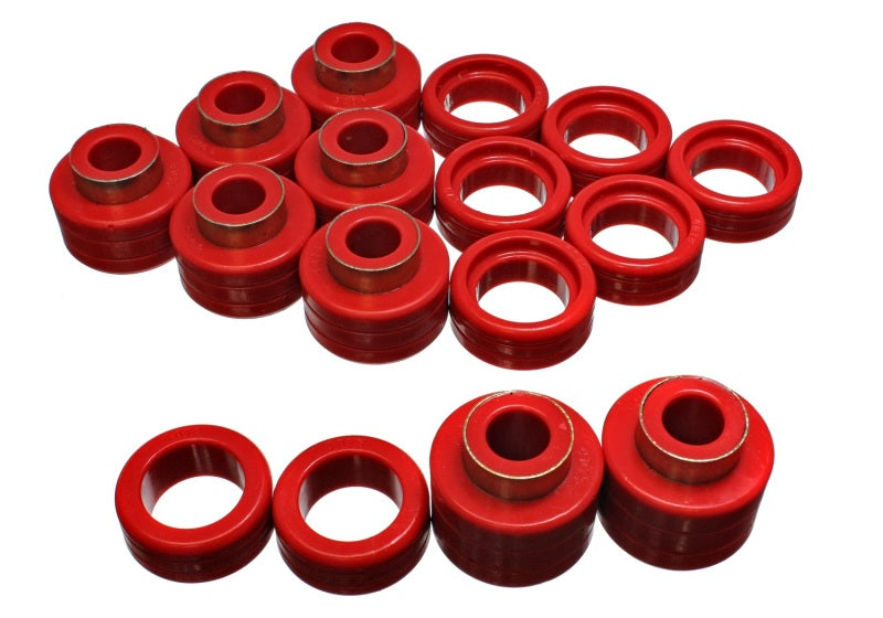 Energy Suspension Chevy Xtra Cab 2WD/4WD Body Mount Set - Red for GMC and Chevrolet Trucks (Part No. 3.4122R)