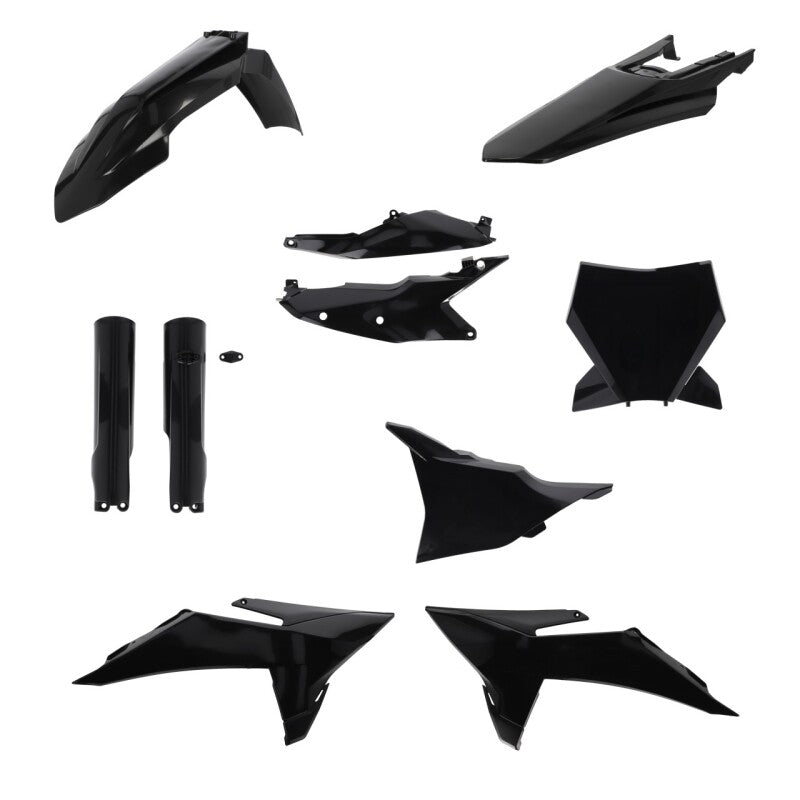 Acerbis 2025 KTM 125-450 SX/SX-F/XC/XC-F Full Plastic Kit - Black, Fits KTM Dirt Bikes
