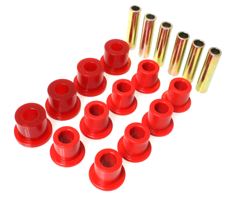 Energy Suspension Front Leaf Spring & Shackle Bushing Set – Red for 1988-1995 Jeep Wrangler