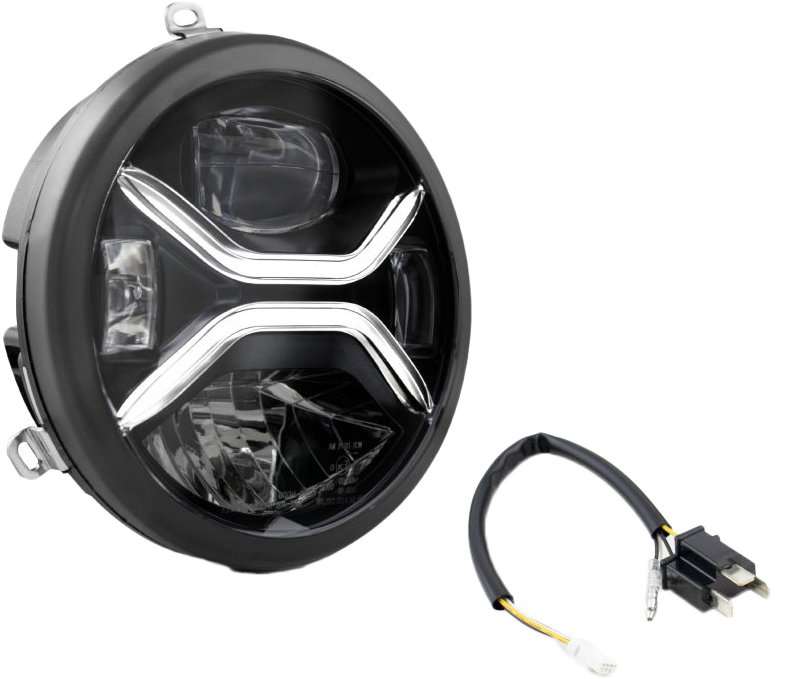 KOSO 7-Inch Zenith LED Headlight with H4 Plug for Harley Davidson FLHR Road King & Dyna Switchback