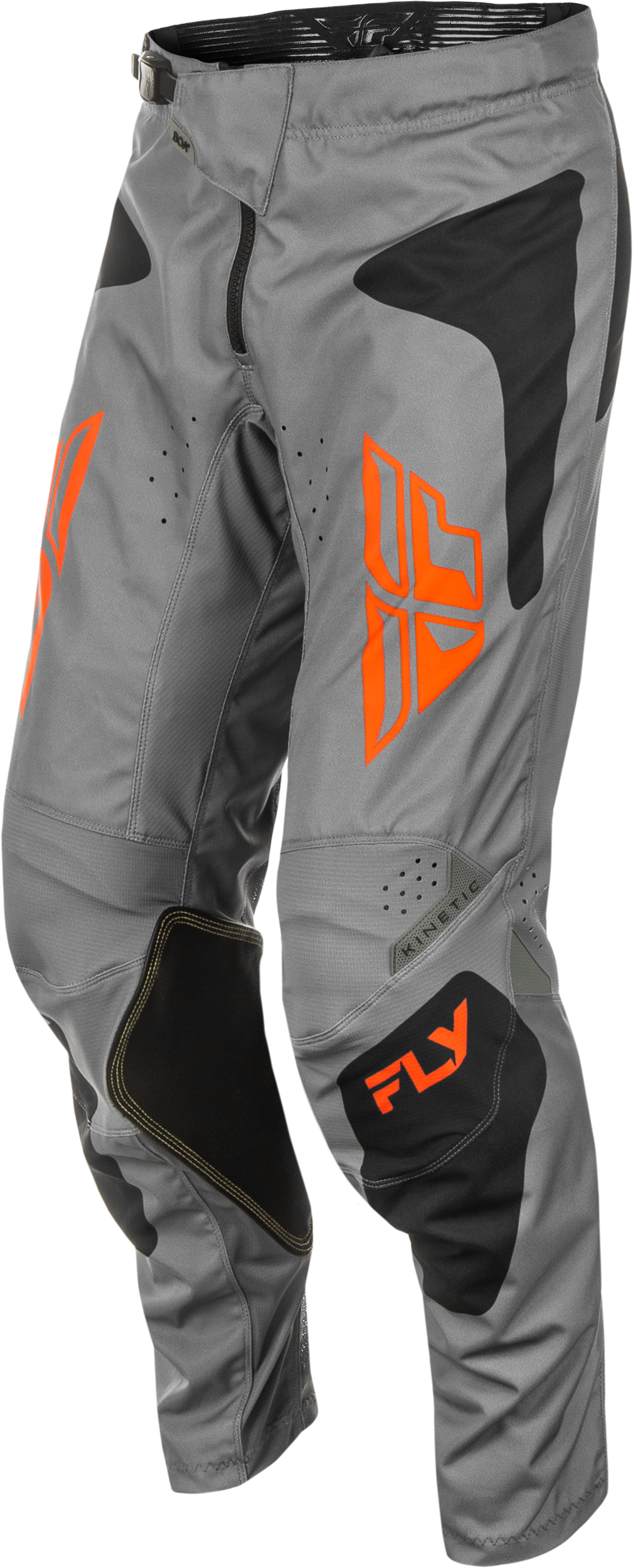 Fly Racing Kinetic Sym Offroad Pants Size US 30 – Grey/Orange/Black with Advanced Ventilation and Adjustable Fit