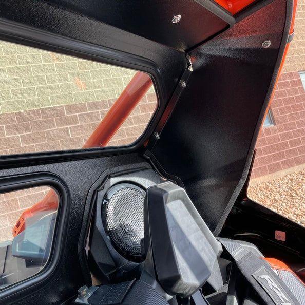 Polaris RZR Pro R with Rockford Fosgate Speakers Rear Windshield | Dirt Warrior Accessories