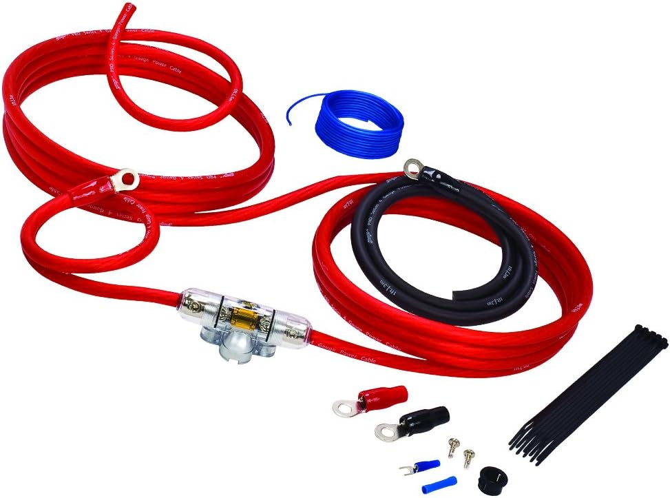 Stinger SK4241 4000 Series 4 Gauge Car Amplifier Installation Wiring Kit , RED (GARAGE SALE)