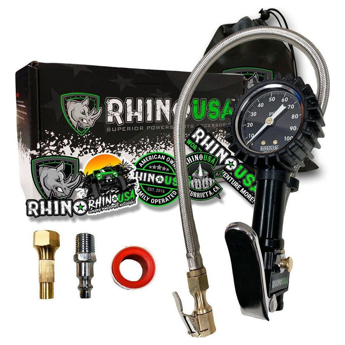 Heavy duty tire online inflator with gauge