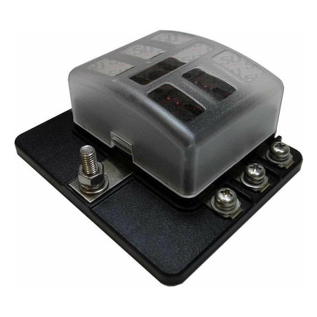 6 Way 12V Circuit Screw Fuse Block | 50 Caliber Racing