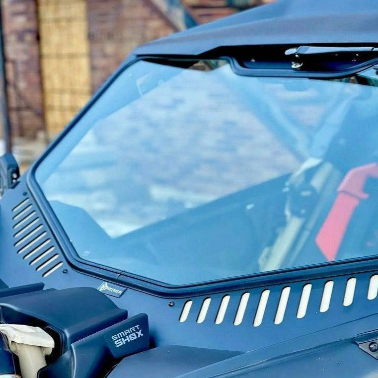 Can Am X3 Vented Glass Front Windshield 2.0 Bent Metal