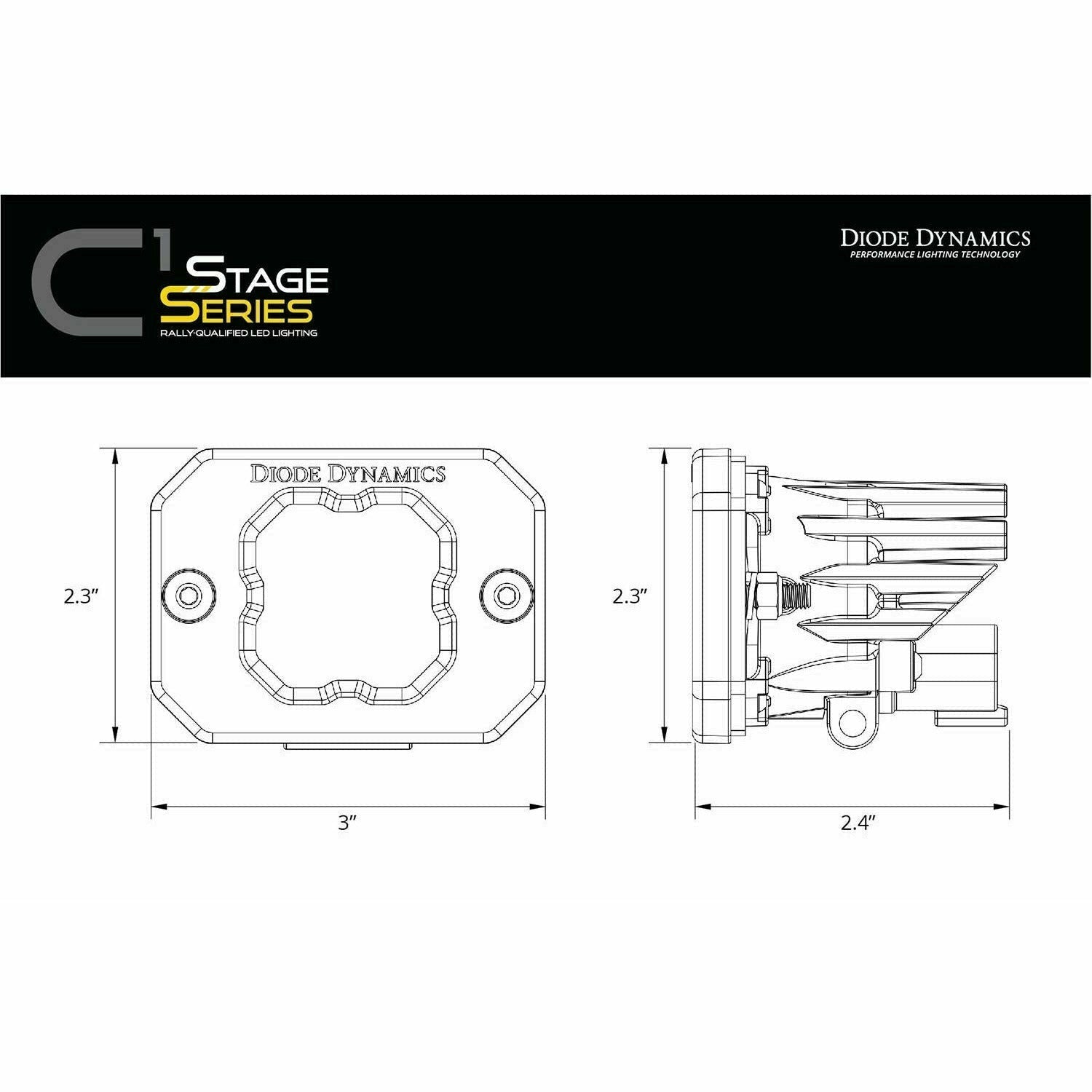 Diode Dynamics Stage Series Sport C1 Flush Pod Lights (Pair)