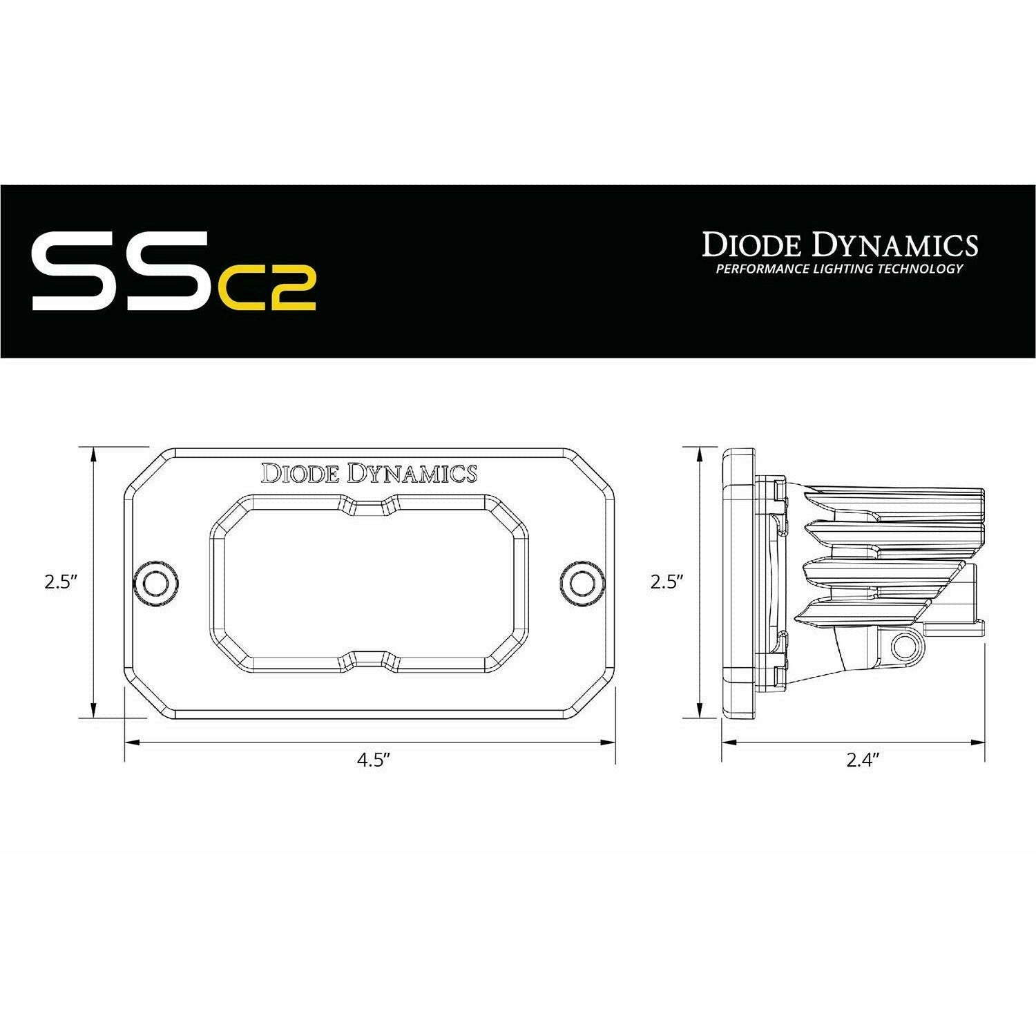 Diode Dynamics Stage Series Sport C2 Flush Pod Lights (Pair)