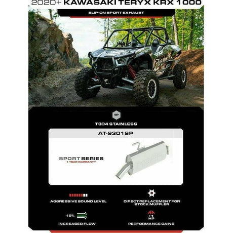 MBRP Kawasaki KRX Sport Series Slip On Exhaust