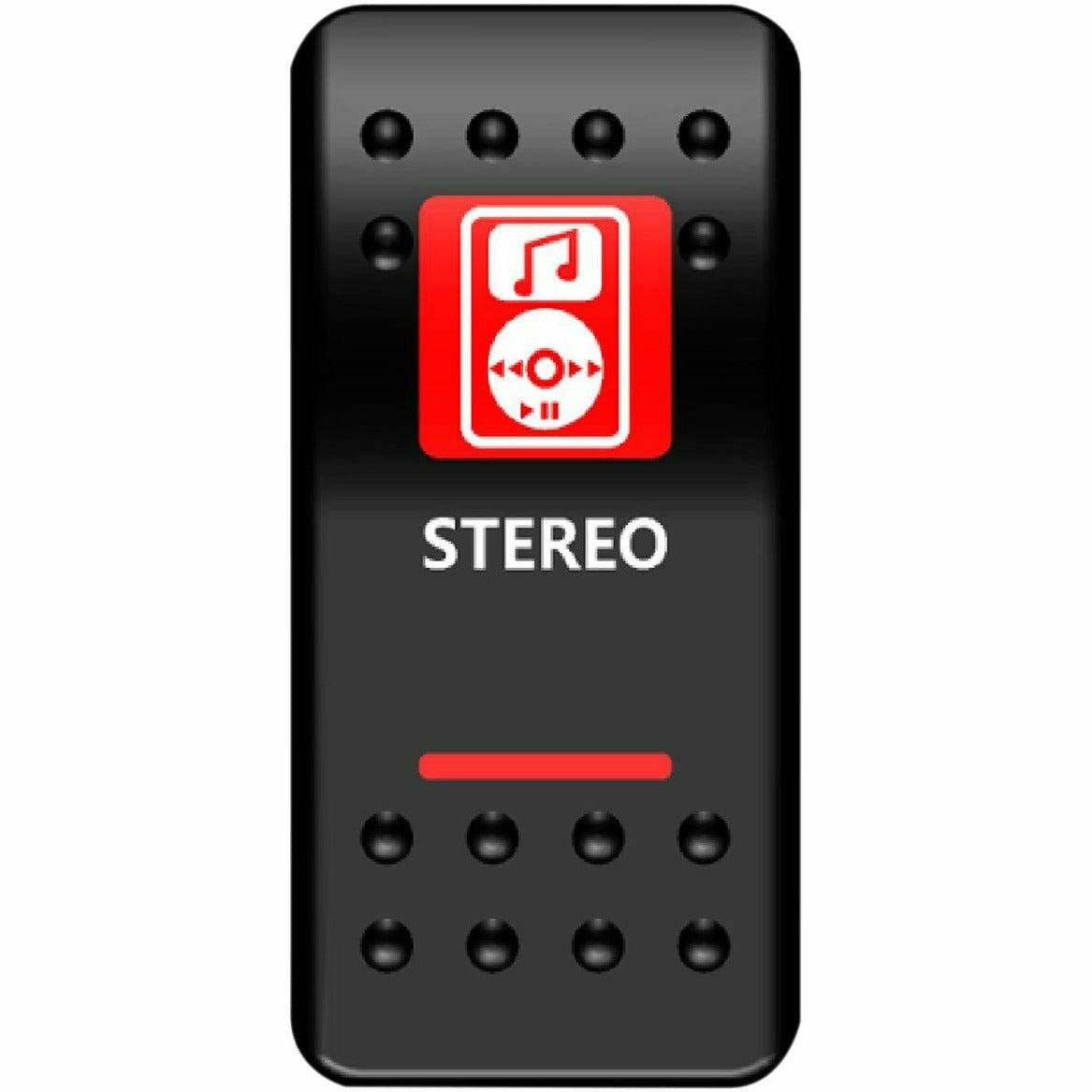 Moose Utilities Stereo Rocker Switch (Red)