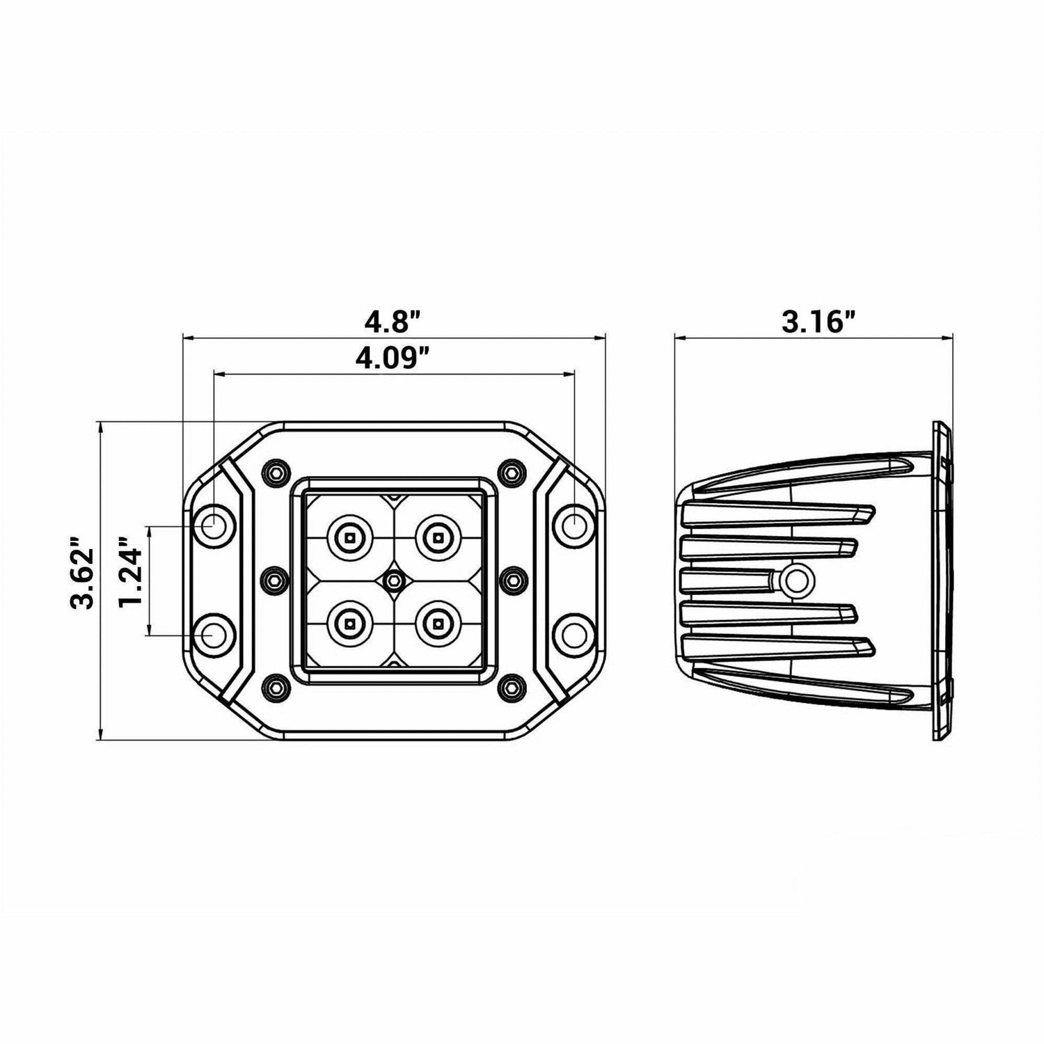3" LED Recessed Cube Lights | SuperATV