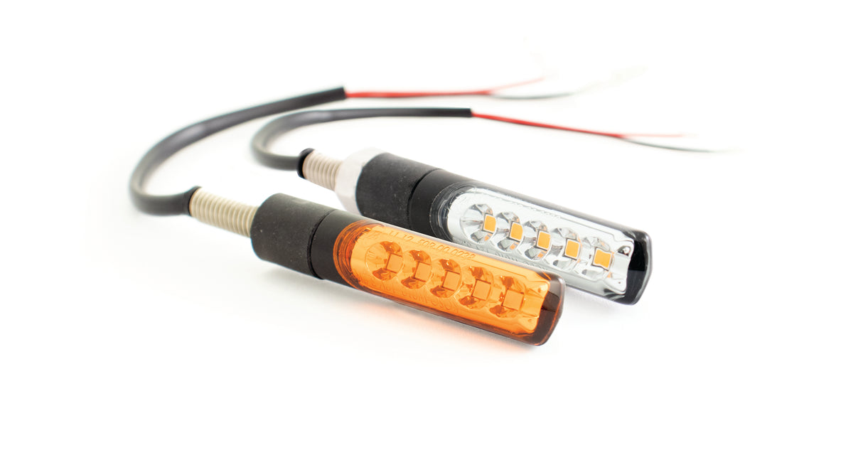 KOSO HE037021 LED Sequential Turn Signal with Amber Lens for Motorcycles and Scooters