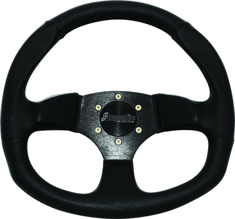 DragonFire Racing D-Shaped Vinyl Steering Wheel - Black with 0-inch Offset