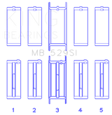 King Engine Bearings Ford V8 221 (Size STDX) Main Bearing Set