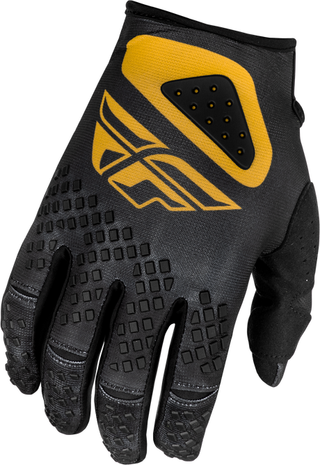 Fly Racing Kinetic Center Gloves Black/Gold Medium – Motorcycle Racing Gloves with Reinforced Palm & Ventilated Design