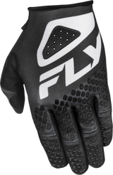 Fly Racing Youth Kinetic Sym Offroad MX Gloves Black/White Large - Lightweight Protective MX Gloves for Youth Riders
