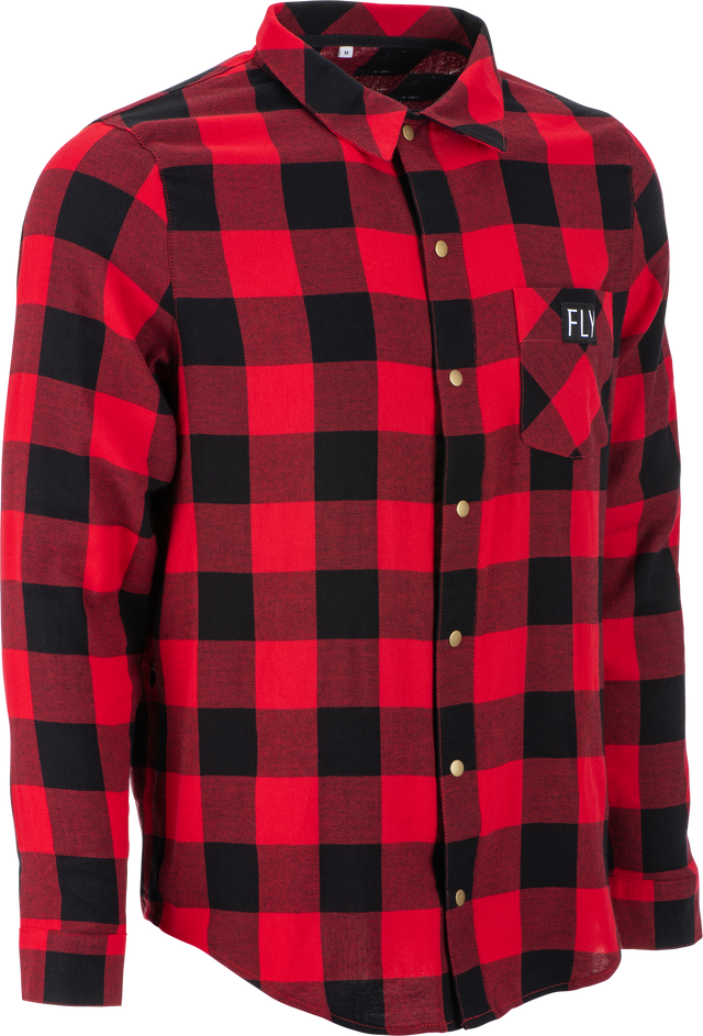 Fly Racing Tek Flannel Red/Black Sm - Performance Flannel Shirt with Ventilation and Secure Closures