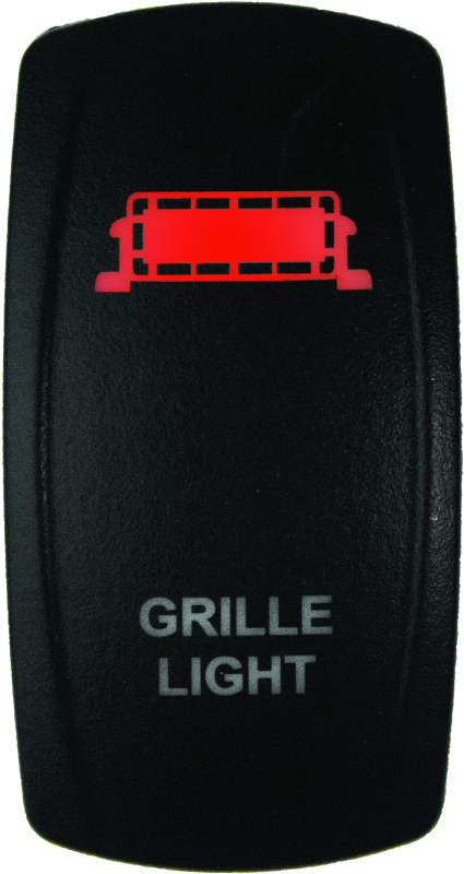 DragonFire Racing Lighted Switch Grill Light On/Off Red - Durable LED Logo Pattern with Waterproof Certification