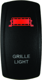 DragonFire Racing Lighted Switch Grill Light On/Off Red - Durable LED Logo Pattern with Waterproof Certification