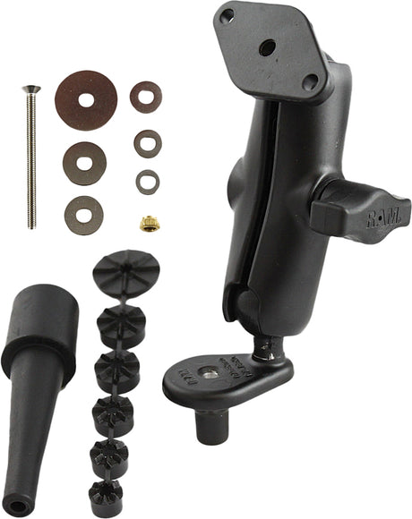 RAM Fork Stem Double Socket Arm with Diamond Base Adapter for Personal Watercraft and Marine Vehicles - Model RAM-B-176